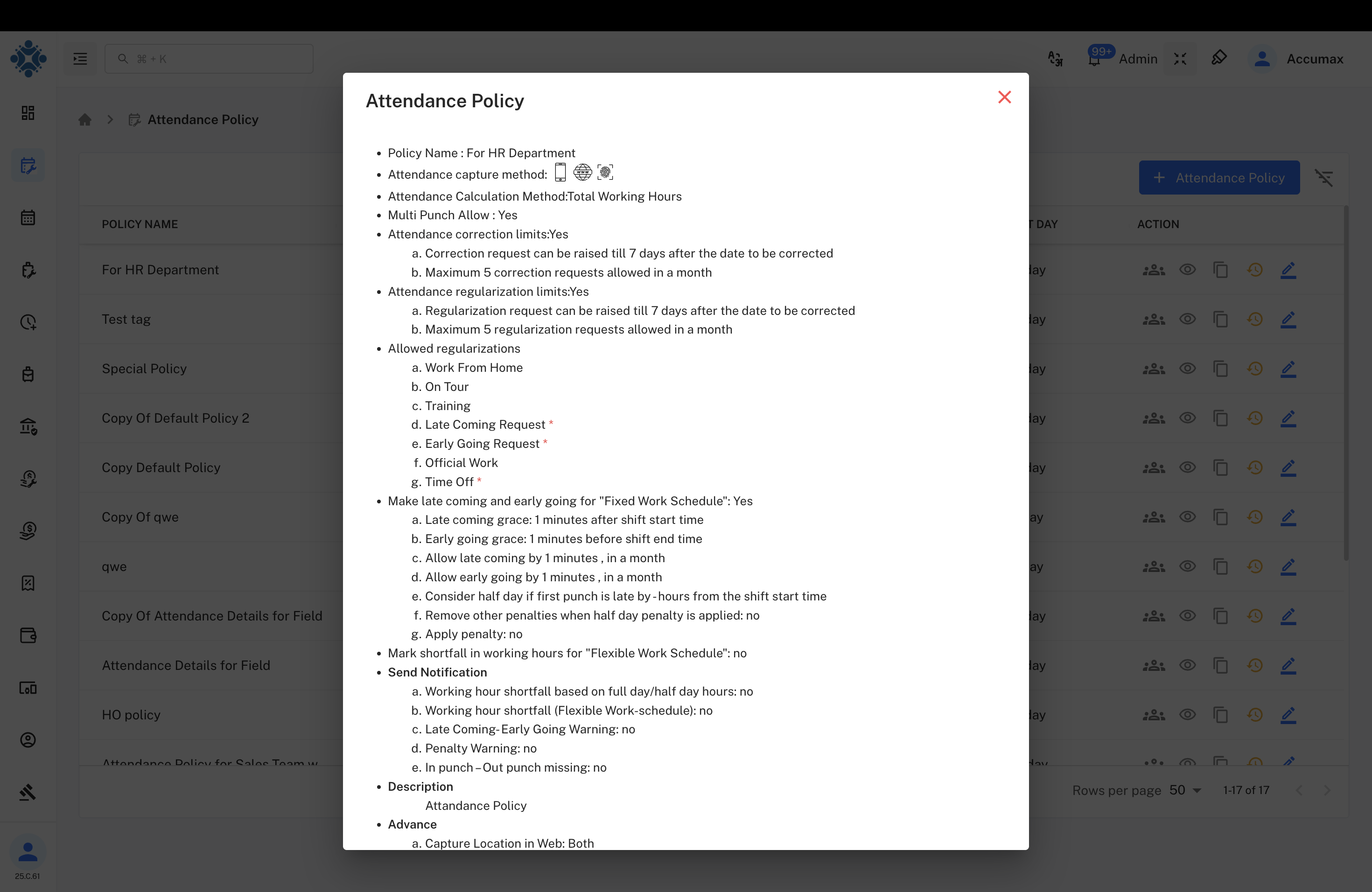 Add Attendance Policy