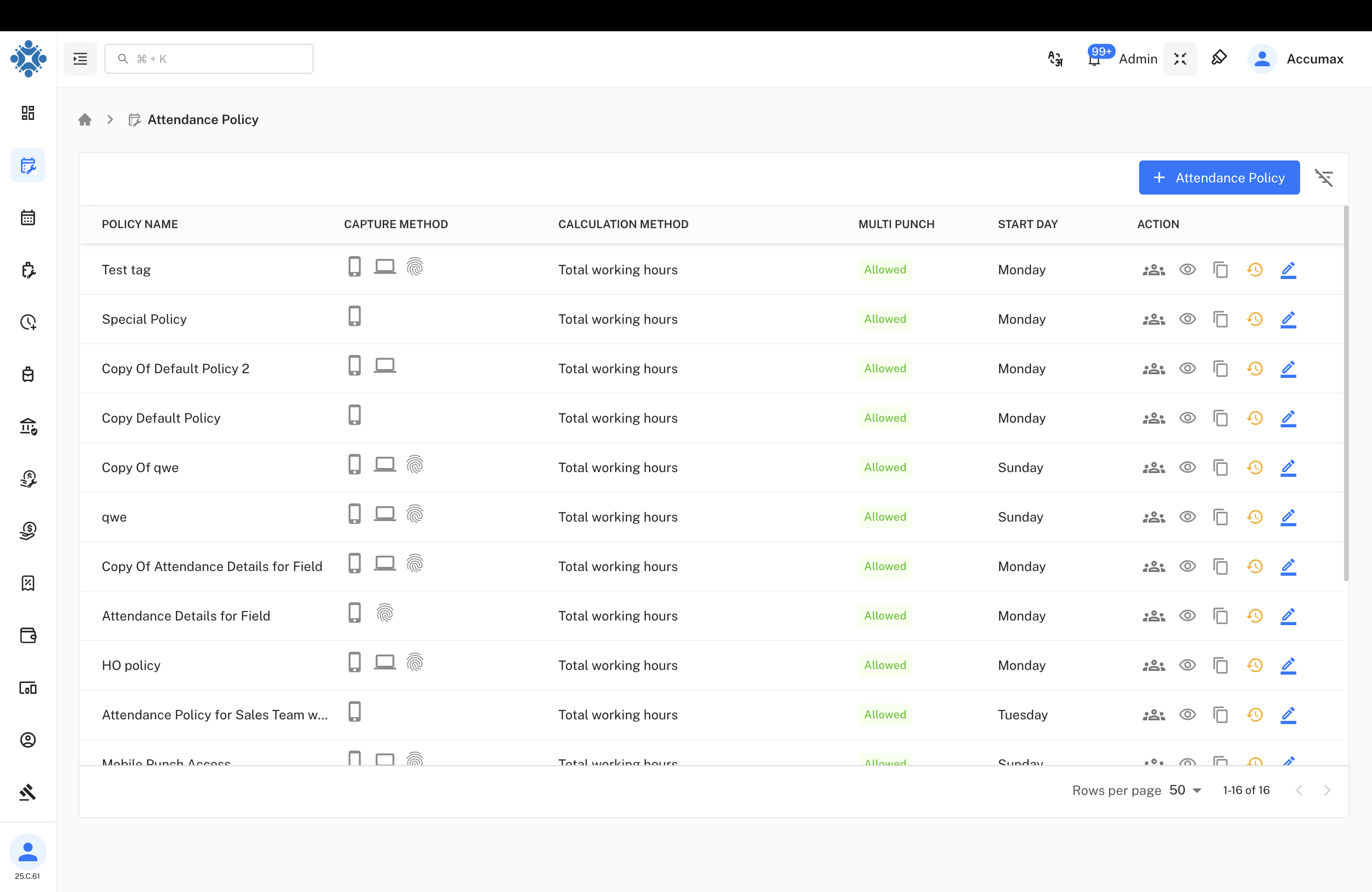 Attendance Policy Dashboard