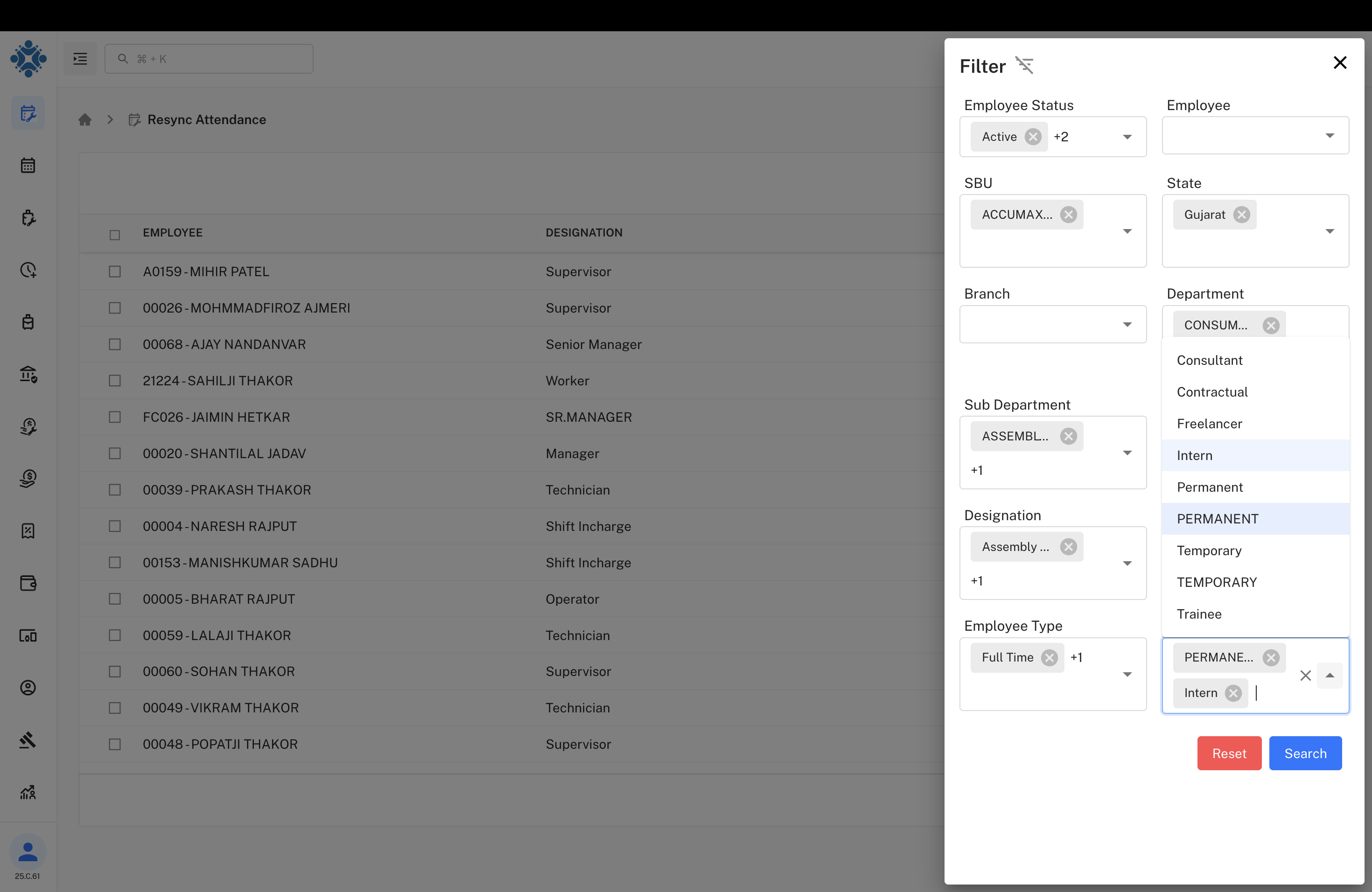 Advanced Filter Interface