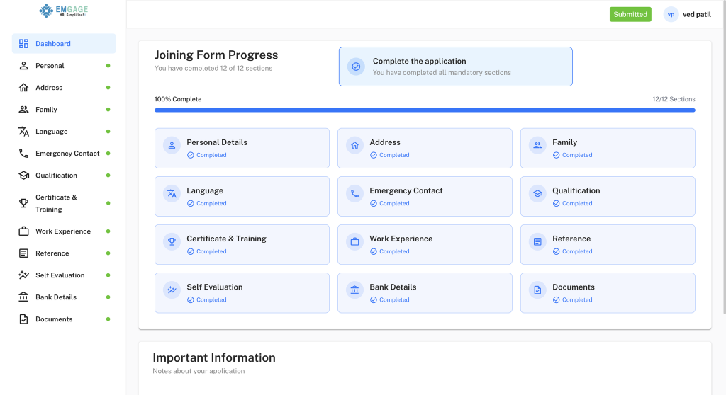 Candidate Dashboard - Completed