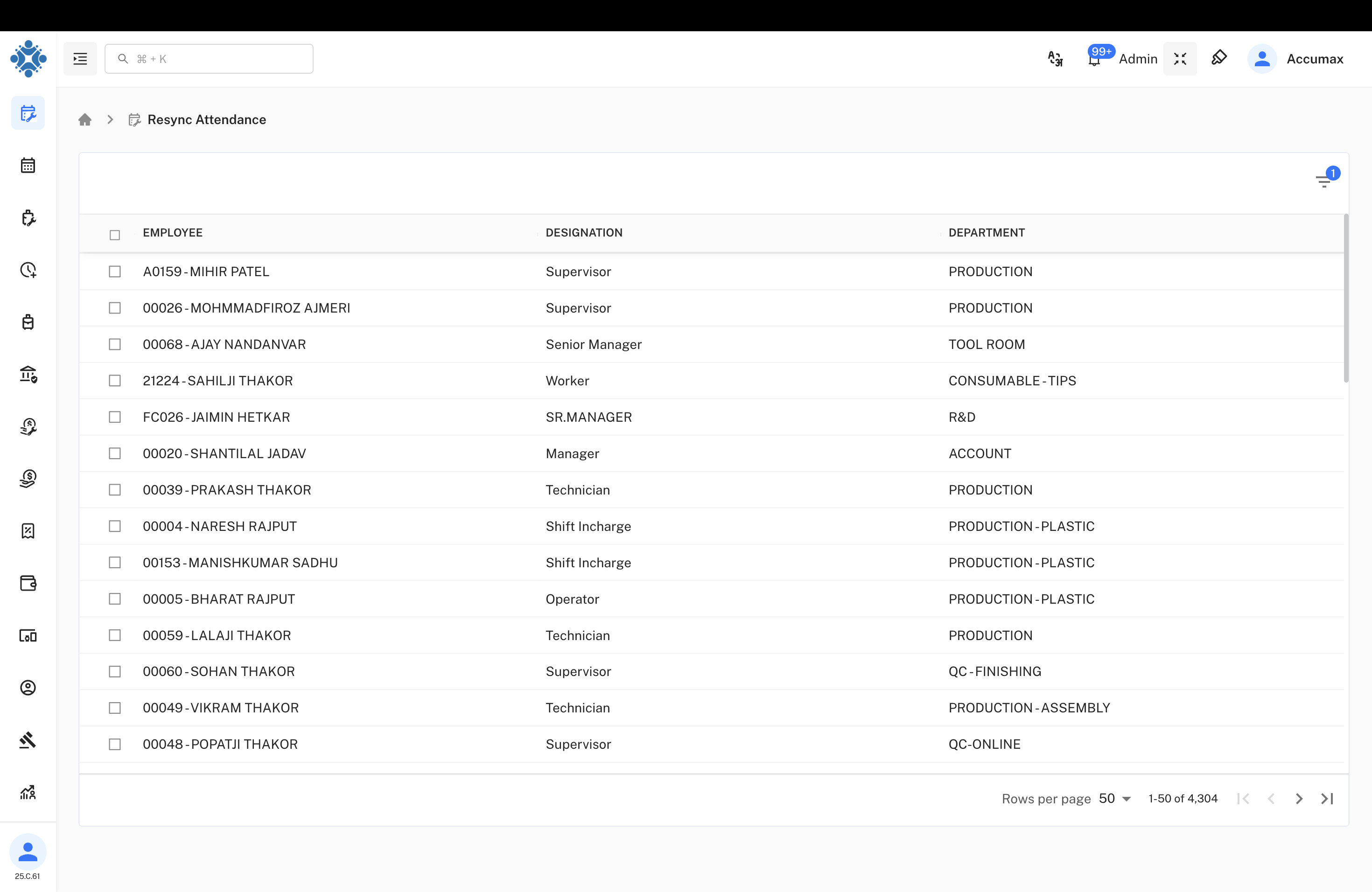Employee List Management