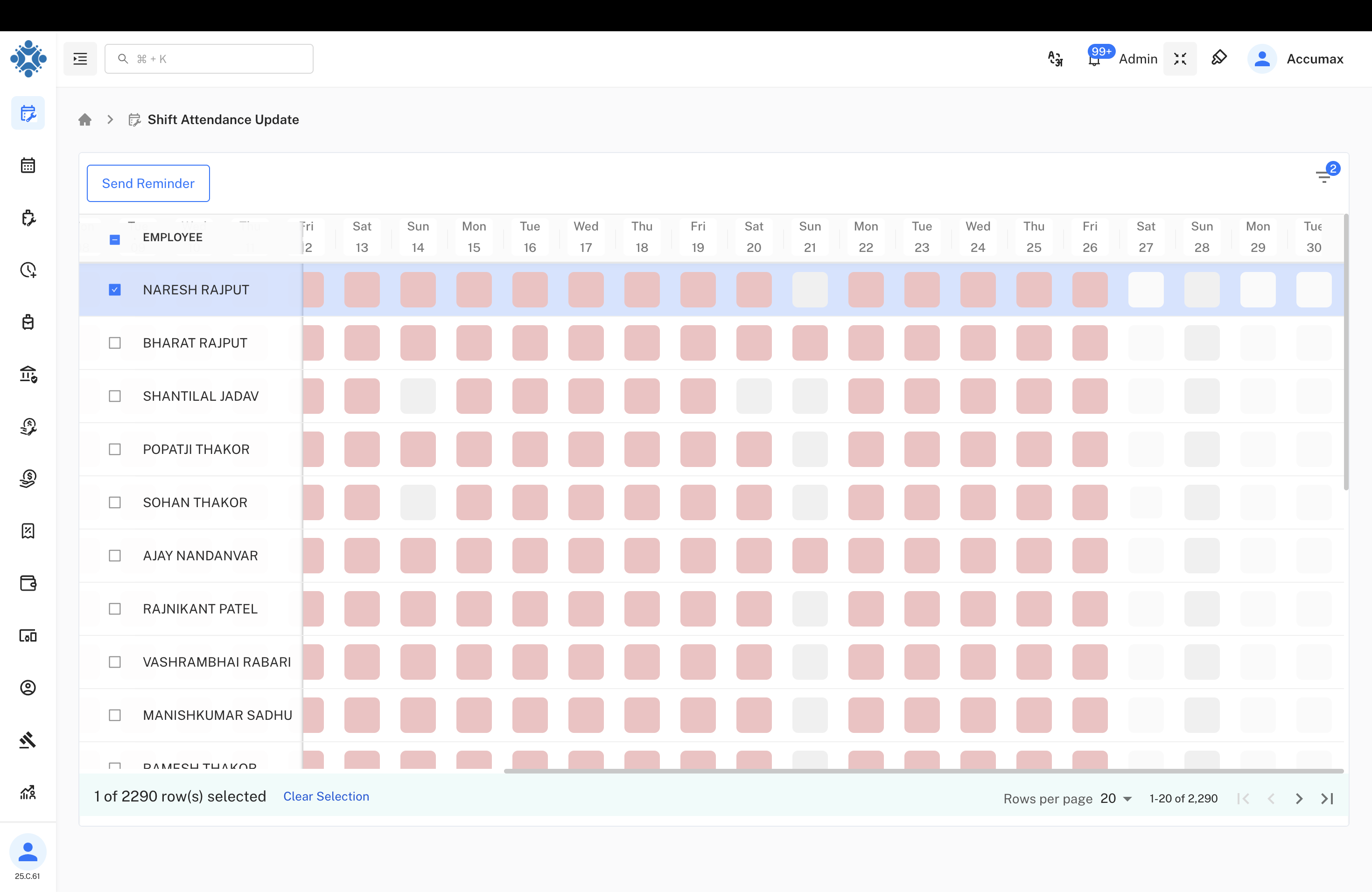 Calendar Attendance View